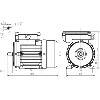 Silnik elektryczny jednofazowy 0,09kW 1400 obr/min. 56B3